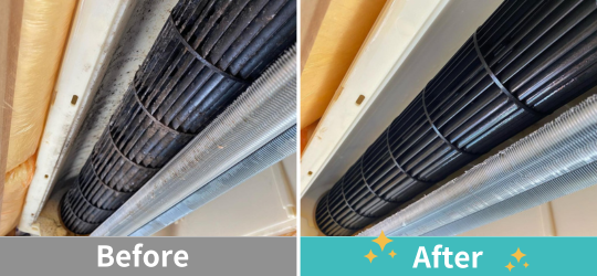 自動お掃除機能付きエアコン内部の徹底分解洗浄